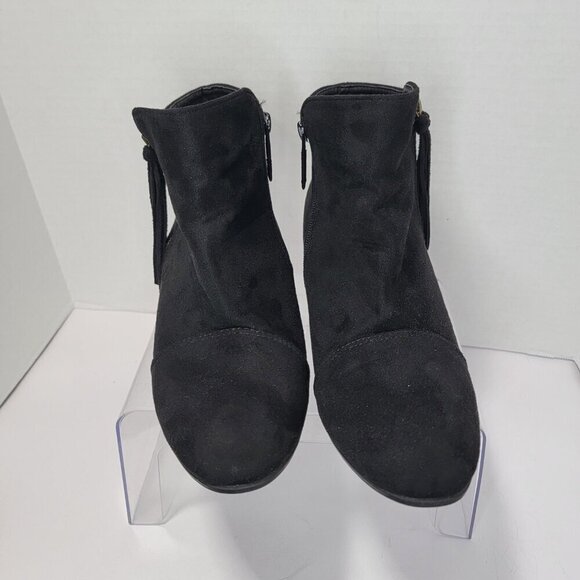 Women Nature Breeze Womens 9 Vegan Faux Suede Tasseled Zipper Bootie Ankle Boot - Picture 4 of 10